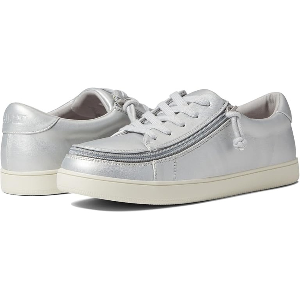 Billy Low Tops Sneaker Zipper Gray Metallic Size 9 Wide